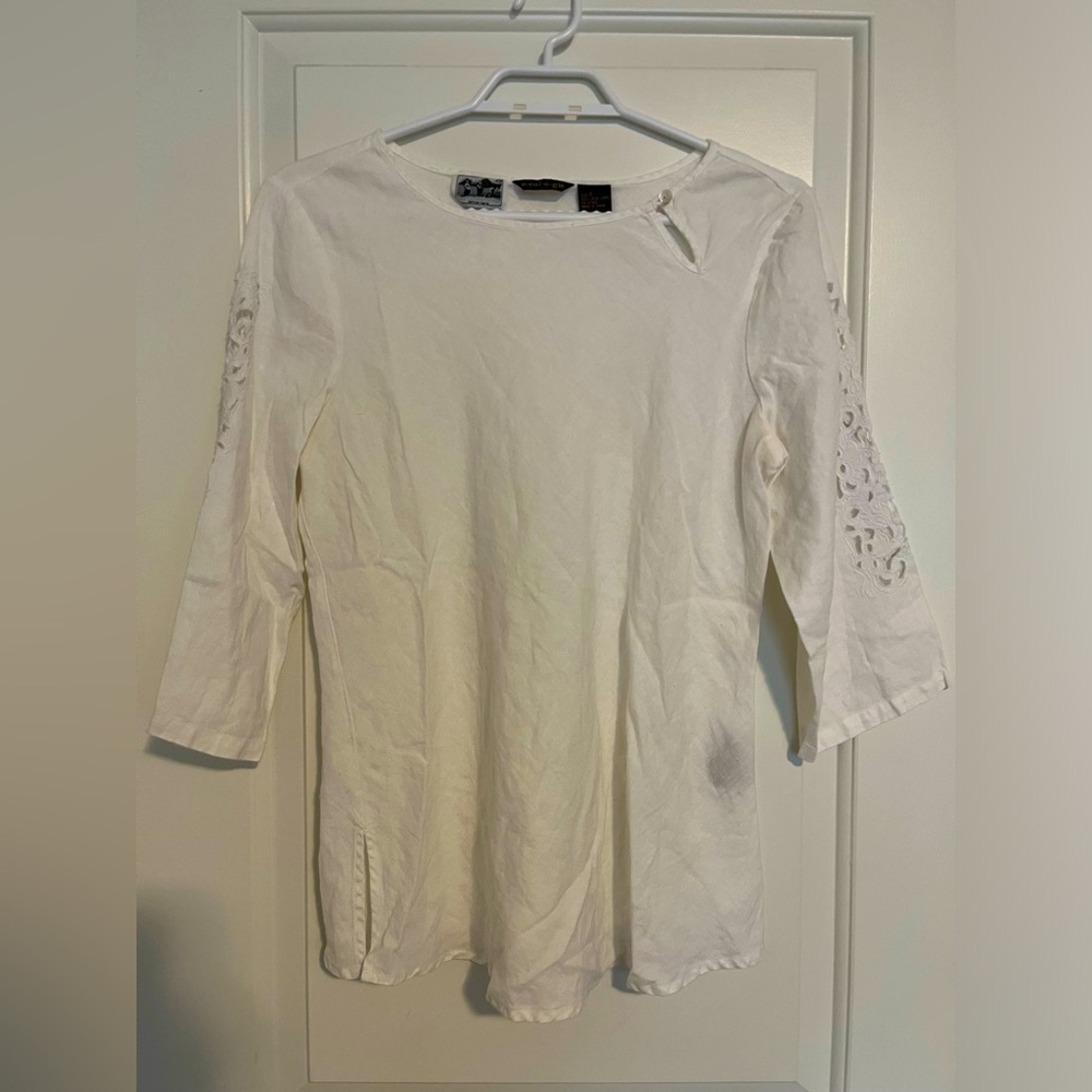 ECOLOGIE 100% Irish linen amazing handcrafted lace size S